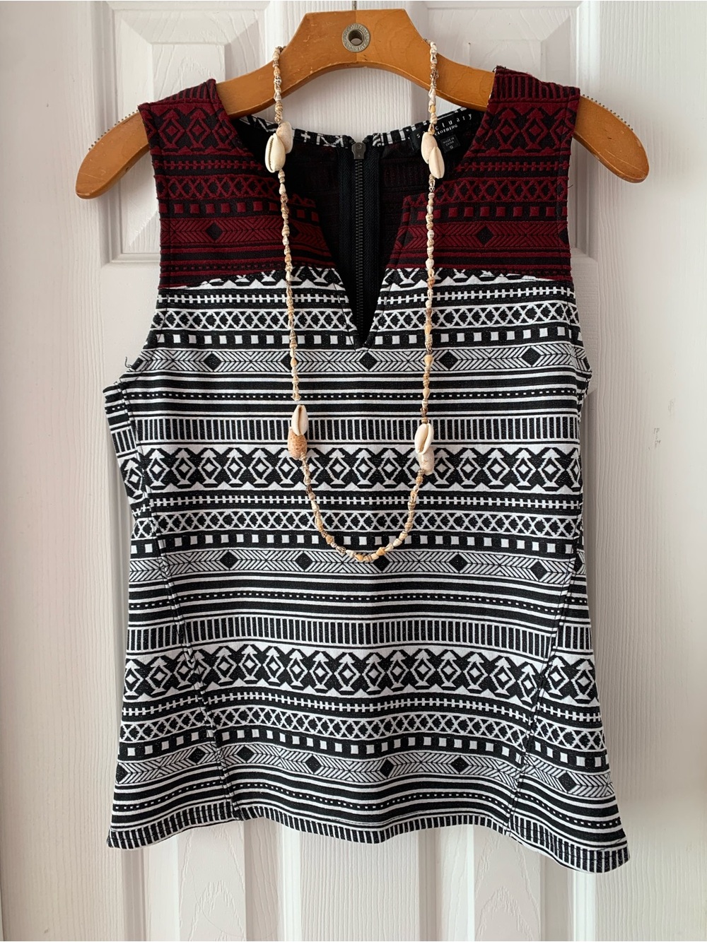 Retro Sanctuary Mixed Media Tribal Tunic Blouse